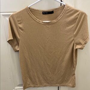 Women's Tan Ribbed Top